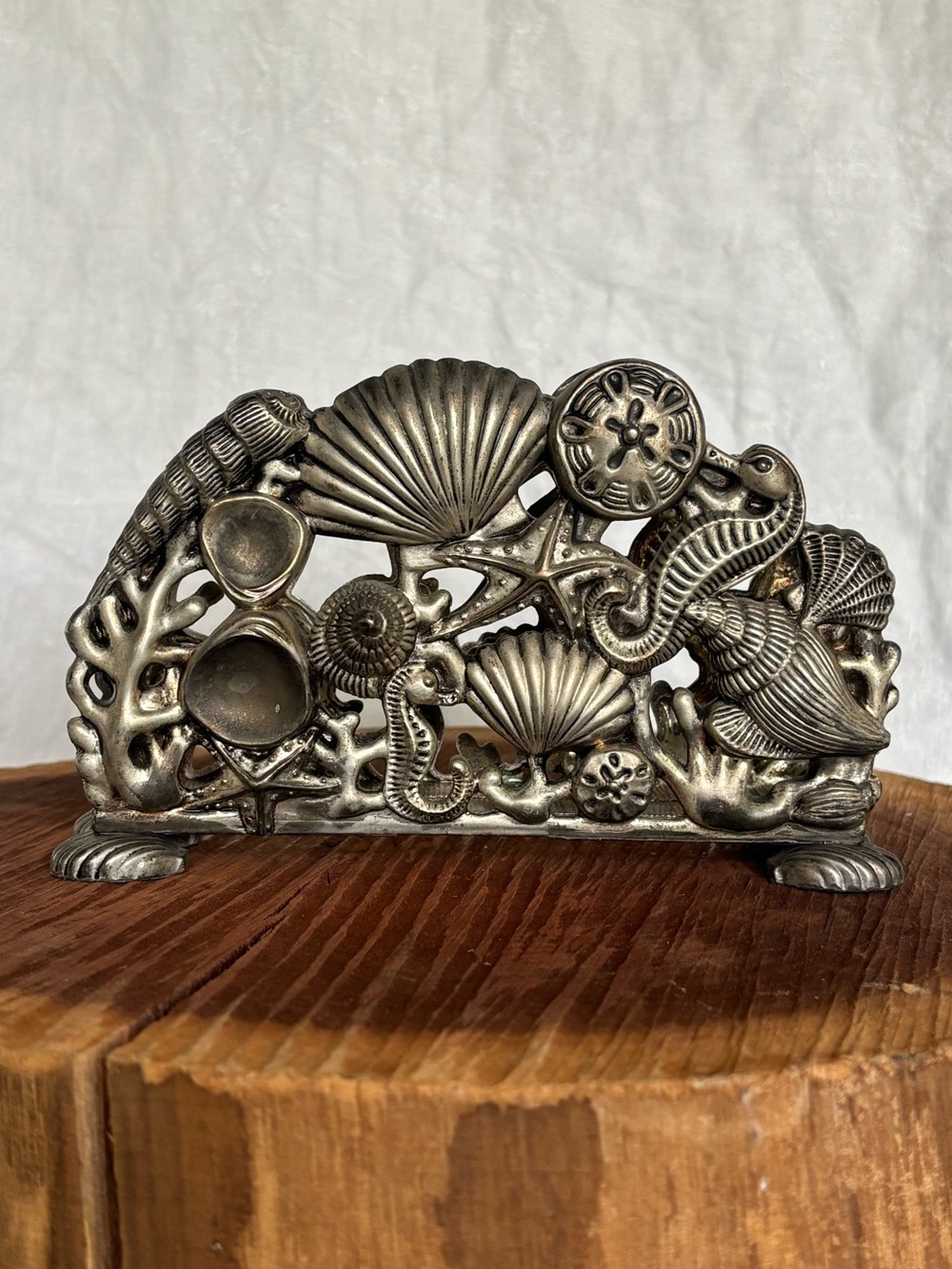 Vintage Godinger Silver-Plated Coastal Napkin Holder